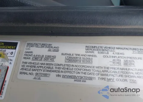 2019 Mercedes-Benz Sprinter 2500 Standard Roof V6 from USA, damaged, VIN W1W4EBVY5KT016911